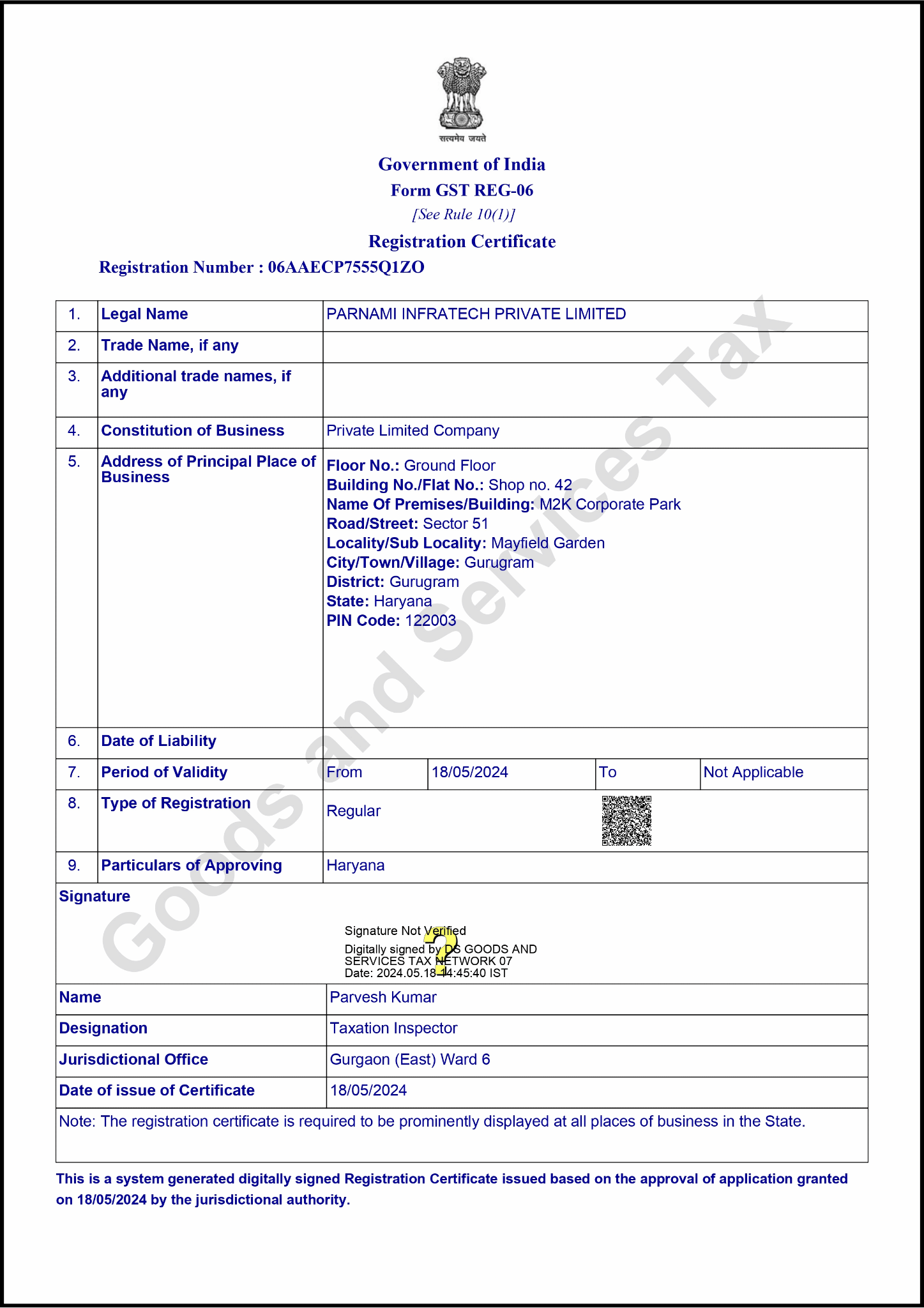 GST Certificate