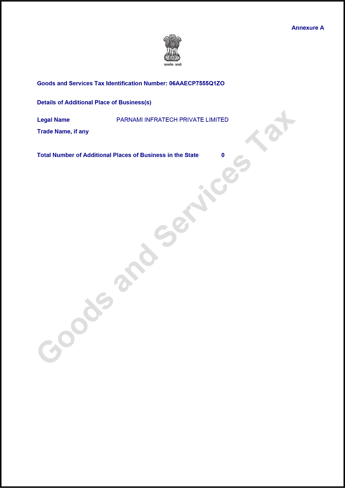 GST Certificate
